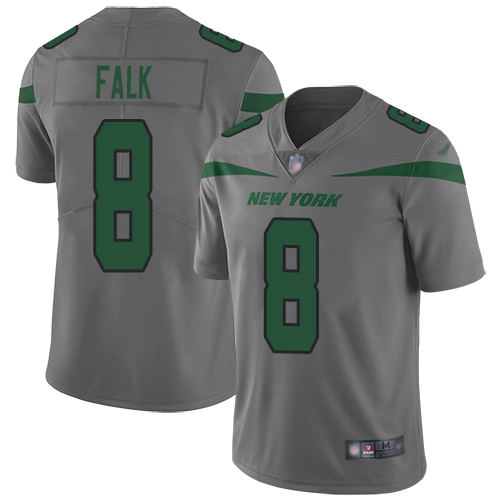 New York Jets Limited Gray Youth Luke Falk Jersey NFL Football #8 Inverted Legend